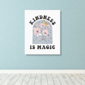 Kindness is Magic  Flowers Canvas Afdruk (Insitu (Houten vloer))