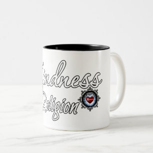Kindness is mijn religie tweekleurige koffiemok