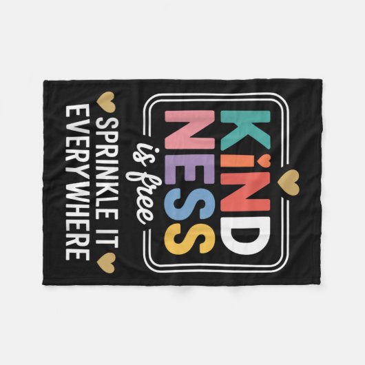 Kindness Is Sprinkle It Everywhere Motivational Fleece Deken (Voorkant (Horizontaal))