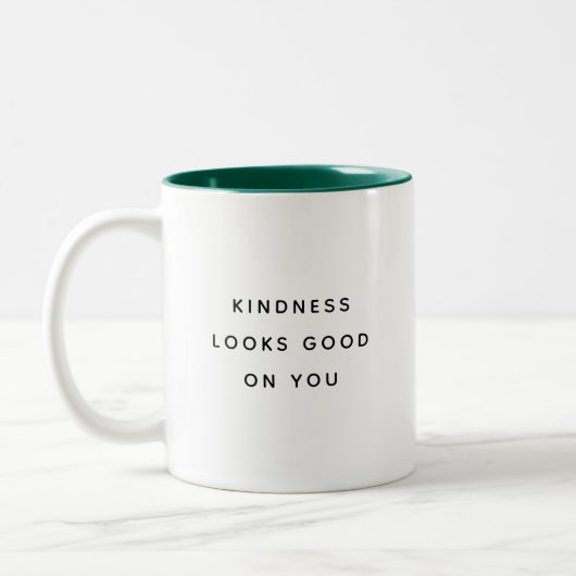 Kindness Looks Good on You Modern Two-Tone Mug (Gauche)
