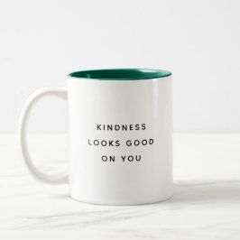 Kindness Looks Good on You Modern Two-Tone Mug Tweekleurige Koffiemok