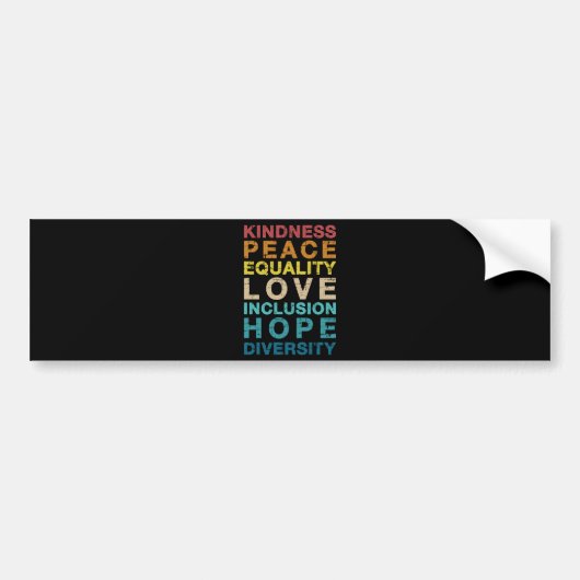 Kindness love diversity  LGBT pride Bumpersticker (Voorkant)