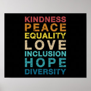 Kindness love diversity LGBT pride Poster