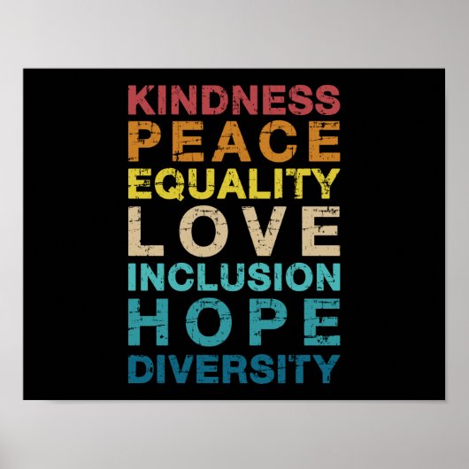 Kindness love diversity  LGBT pride Poster (Voorkant)