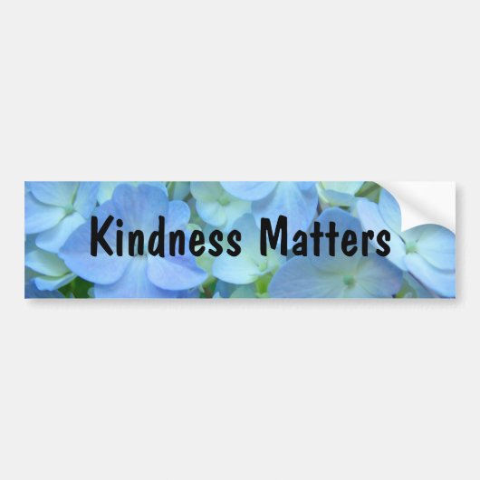 Kindness Matters bumper stickers Blue Floral (Voorkant)