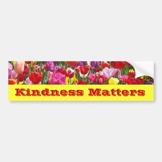 Kindness Matters bumper stickers Tulp Flowers (Voorkant)
