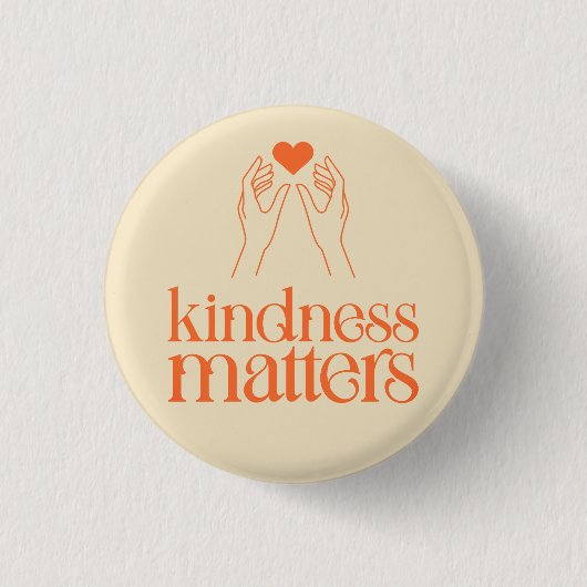 Kindness Matters Button - Handen & Hart Empathie (Voorkant)