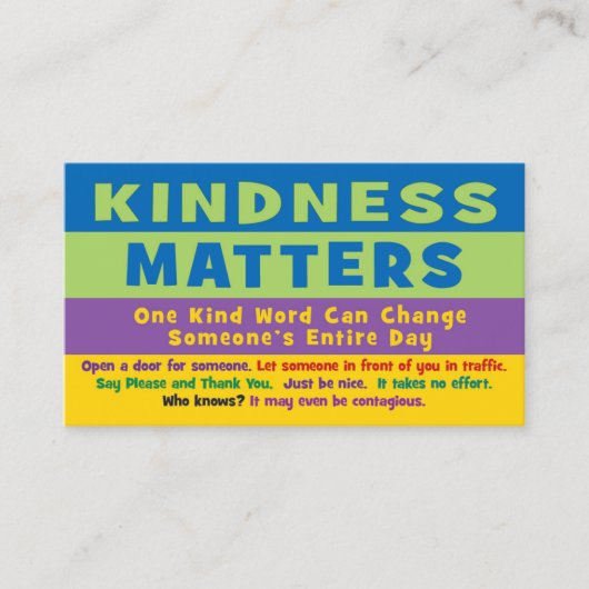 Kindness Matters Cards - V2 Contactkaartje (Voorkant)
