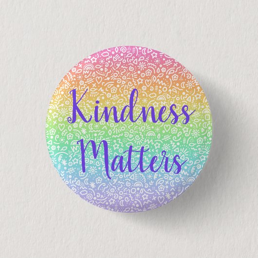Kindness Matters & Doodles Rainbow Button (Voorkant)