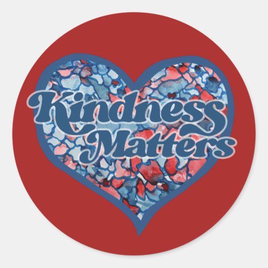 Kindness Matters hart Ronde Sticker (Voorkant)