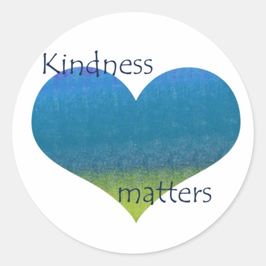 Kindness Matters Heart Ronde Sticker (Voorkant)