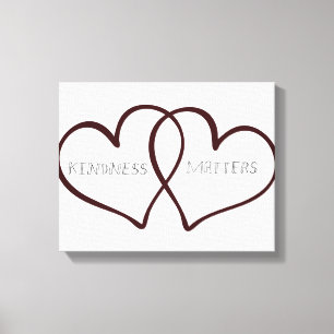 Kindness Matters Hearts Canvas Afdruk