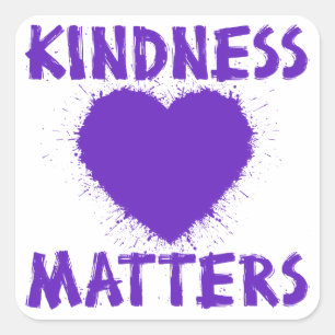 Kindness Matters, paars Vierkante Sticker