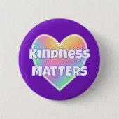 Kindness Matters Rainbow Heart Button (Voorkant)