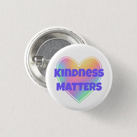 Kindness Matters Rainbow Heart Button (Voorkant /achterkant)