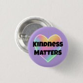 Kindness Matters Rainbow Heart Button (Voorkant /achterkant)