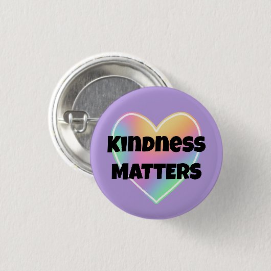 Kindness Matters Rainbow Heart Button (Voorkant /achterkant)