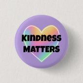 Kindness Matters Rainbow Heart Button (Voorkant)