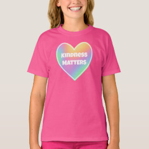 Kindness Matters Rainbow Heart Girls' T-Shirt