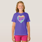 Kindness Matters Rainbow Heart Girls' T-Shirt (Devant entier)