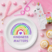 Kindness Matters | Regenboog en Waterverf van het Papieren Bordje (Feest)