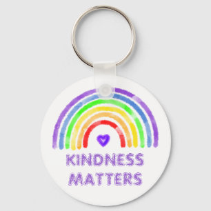 Kindness Matters   Regenboog en Waterverf van het  Sleutelhanger