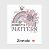 Kindness Matters Retro Butterfly Boho Rainbow Sticker (Vel)