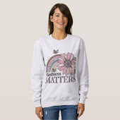 Kindness Matters Retro Butterfly Boho Rainbow Trui (Voorkant volledig)
