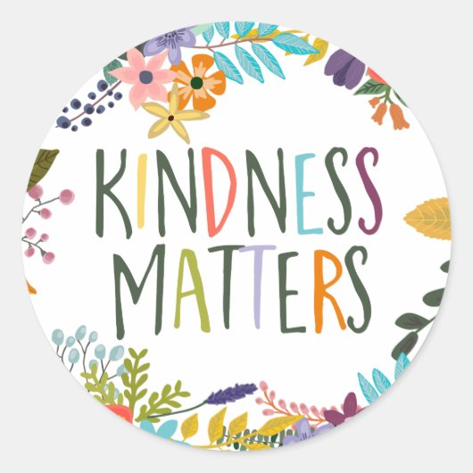 Kindness Matters Ronde Sticker (Voorkant)