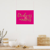 Kindness Matters roze en Gold Heart Poster (Keuken)