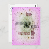 Kindness Matters Universal Love Carte Postale (Devant / Derrière)