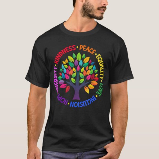 Kindness Peace Equality Love Inclusion Hope Divers T-shirt (Voorkant)