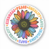 Kindness Peace Love Hope Diversity Human Human Sticker (Voorkant)