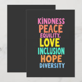 Kindness Peace Love Inclusion Hope Divers Bedankkaart (Voorkant / Achterkant)