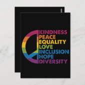 Kindness Peace Love Inclusion Hope Divers Briefkaart (Voorkant / Achterkant)