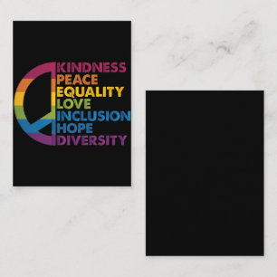 Kindness Peace Love Inclusion Hope Divers Notitiekaartje
