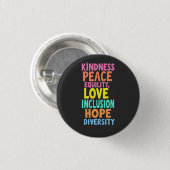 Kindness Peace Love Inclusion Hope Divers Ronde Button 3,2 Cm (Voorkant /achterkant)