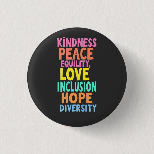 Kindness Peace Love Inclusion Hope Divers Ronde Button 3,2 Cm (Voorkant)
