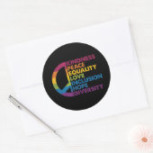 Kindness Peace Love Inclusion Hope Divers Ronde Sticker (Envelop)