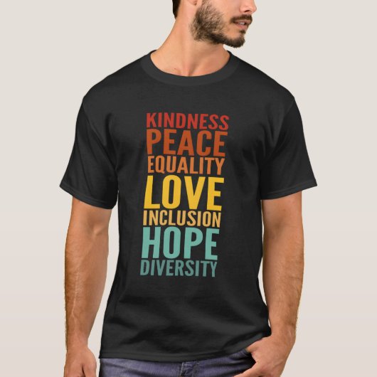 Kindness Peace Love Inclusion Hope Divers T-shirt (Voorkant)