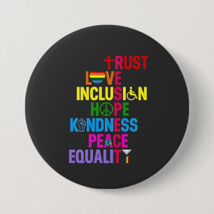 Kindness Peace Love Inclusion Hope Ronde Button 7,6 Cm
