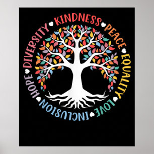 Kindness Peace Love Inclusive Diversity Diversity Poster