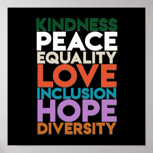 Kindness Peace Support Earth World Peace Day Lover Poster (Voorkant)