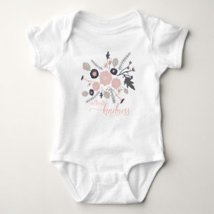 Kindness Pink Grey Flowers kweken Romper