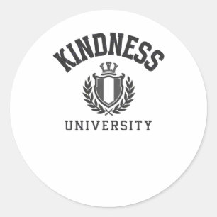 Kindness University - Donkere kleuren lettertype S Ronde Sticker