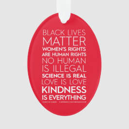 #KindnessIsAlles acrylversiering, ovaal (rood) Ornament