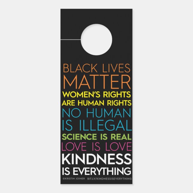 #KindnessIsEverything Affichette de porte (Devant)