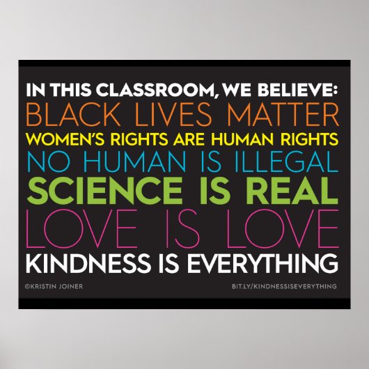 #KindnessIsEverything Dans Cette Affiche De Classe (Devant)