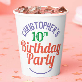 Kind's 10e Verjaardag Papier Cups Papieren Bekers