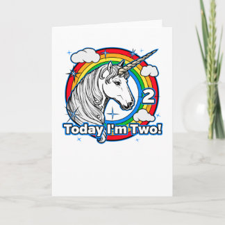 Kind's 2e Verjaardag Eenhoorn Regenboog Vandaag be Kaart